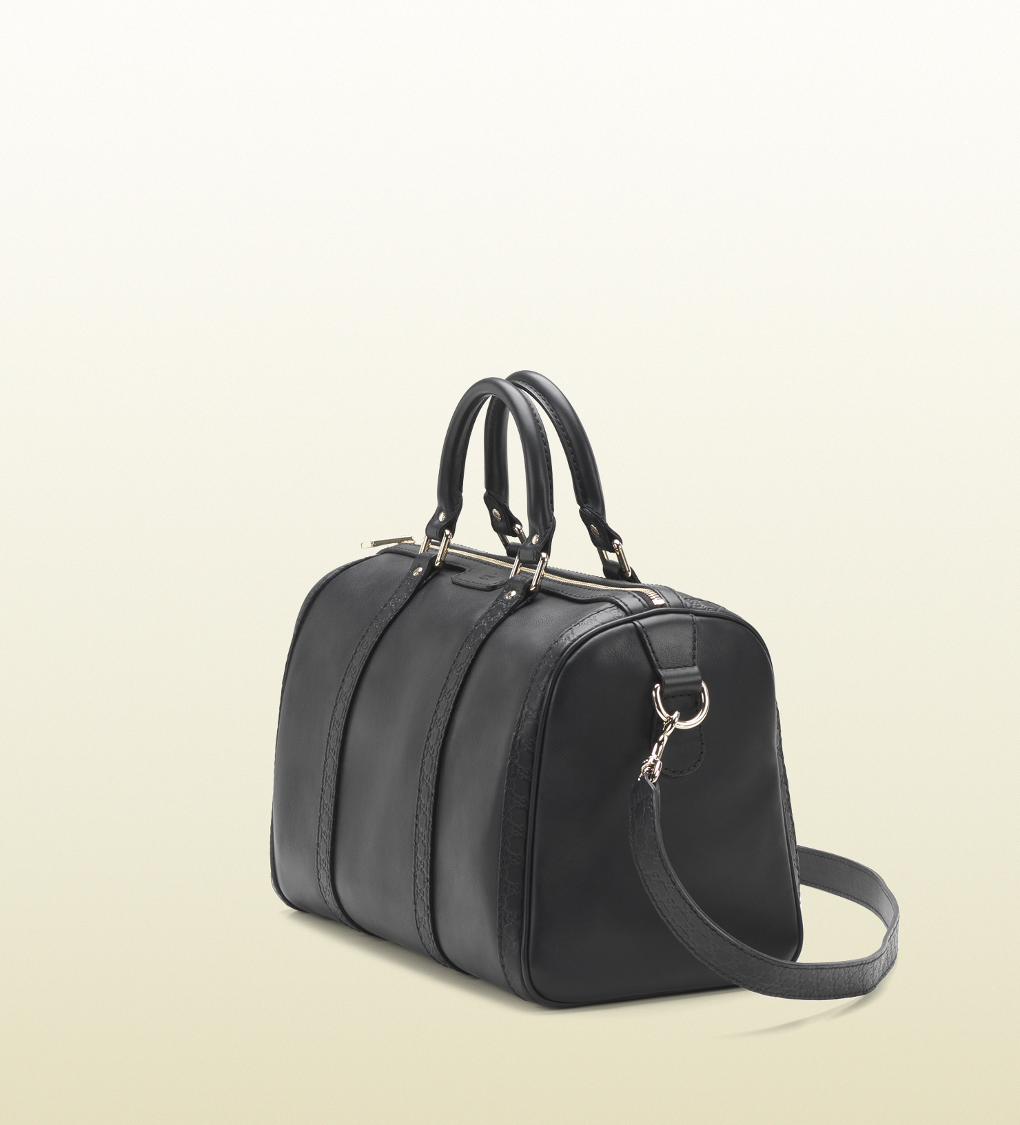 gucci black leather boston bag