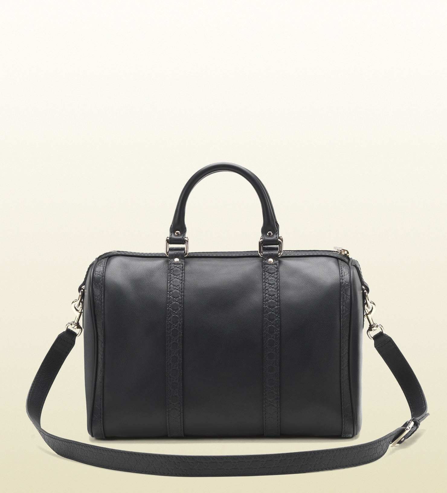 Lyst - Gucci Vintage Web Black Leather Boston Bag in Black for Men