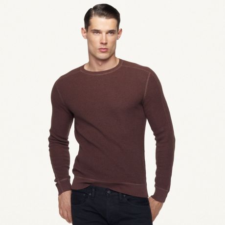 Ralph Lauren Black Label Thermal Crew Neck Sweater in Brown for Men ...