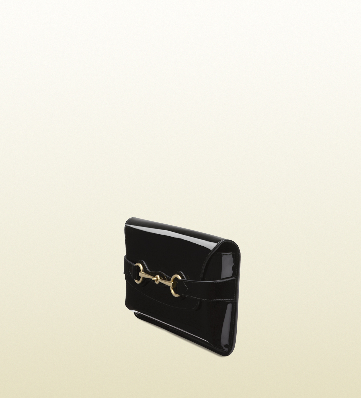 gucci black patent leather clutch