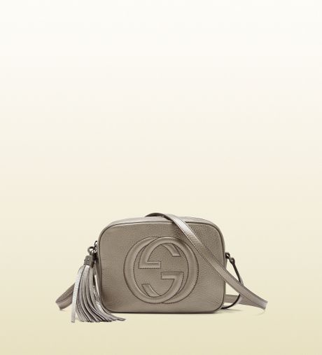 Gucci Soho Metallic Leather Disco Bag in Gray (grey) | Lyst