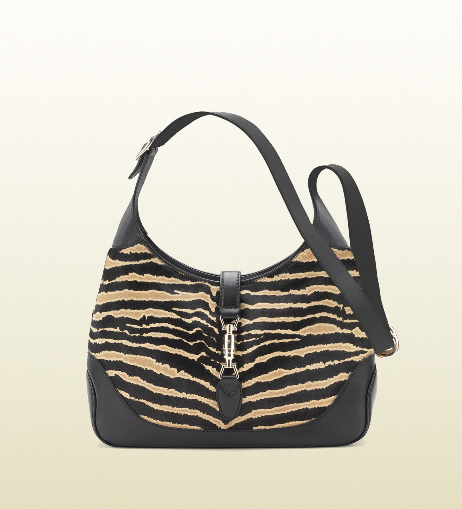 Gucci Jackie Zebra Print Calf Hair Shoulder Bag Lyst