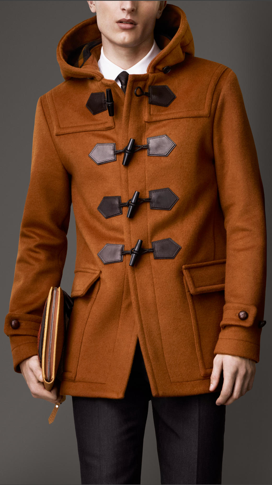 Lyst - Burberry Seam Detail Duffle Coat in Brown for Men