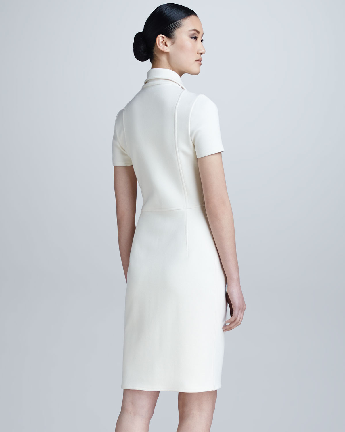 Lyst Chado Ralph Rucci Zipfront Structured Jersey Dress In White Gallery