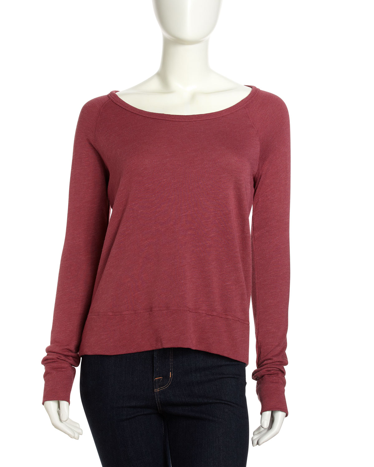 James perse Raglan Terry Pullover Sweatshirt in Purple (berry) | Lyst