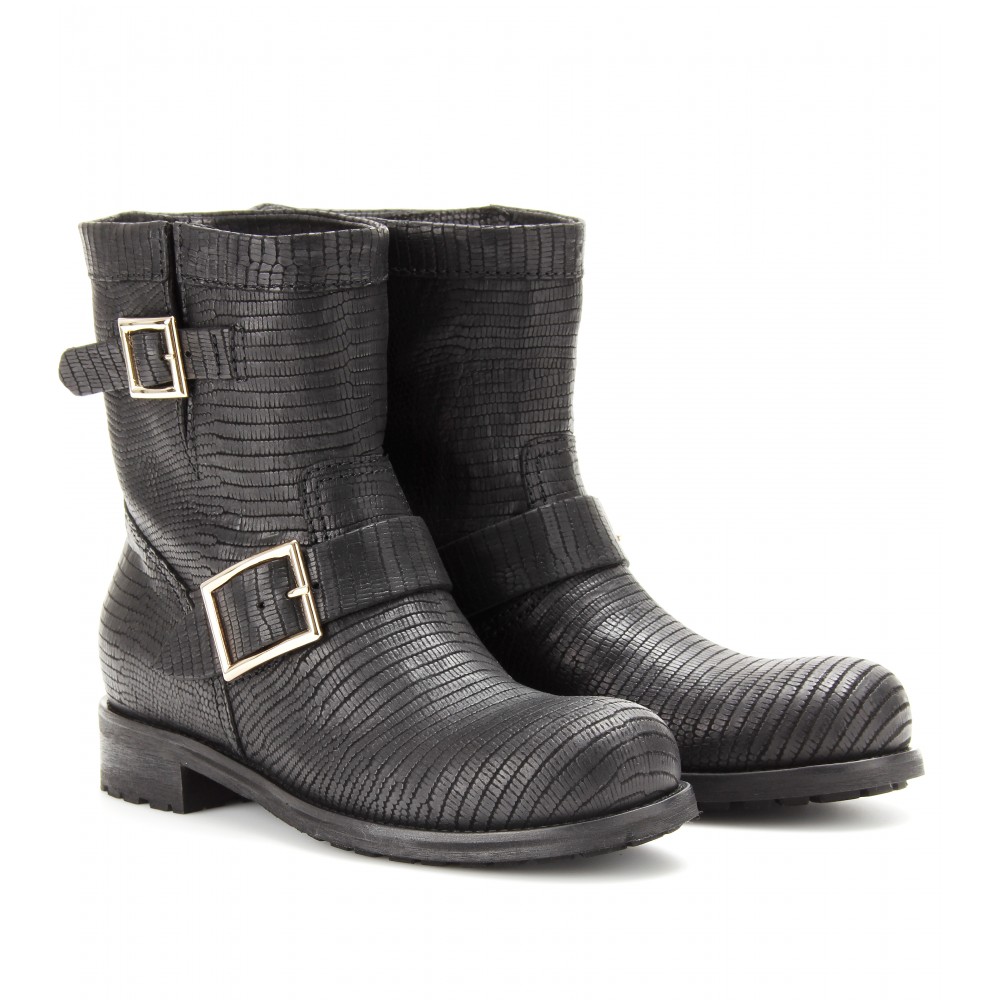 jimmy choo rugged leather biker boots