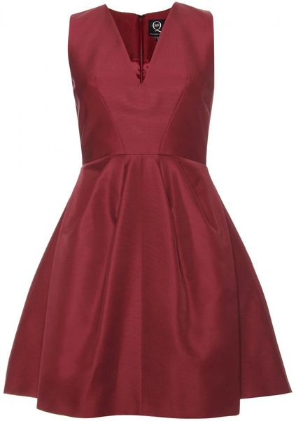 Mcq By Alexander Mcqueen Structured Party Dress in Red (oxblood) | Lyst