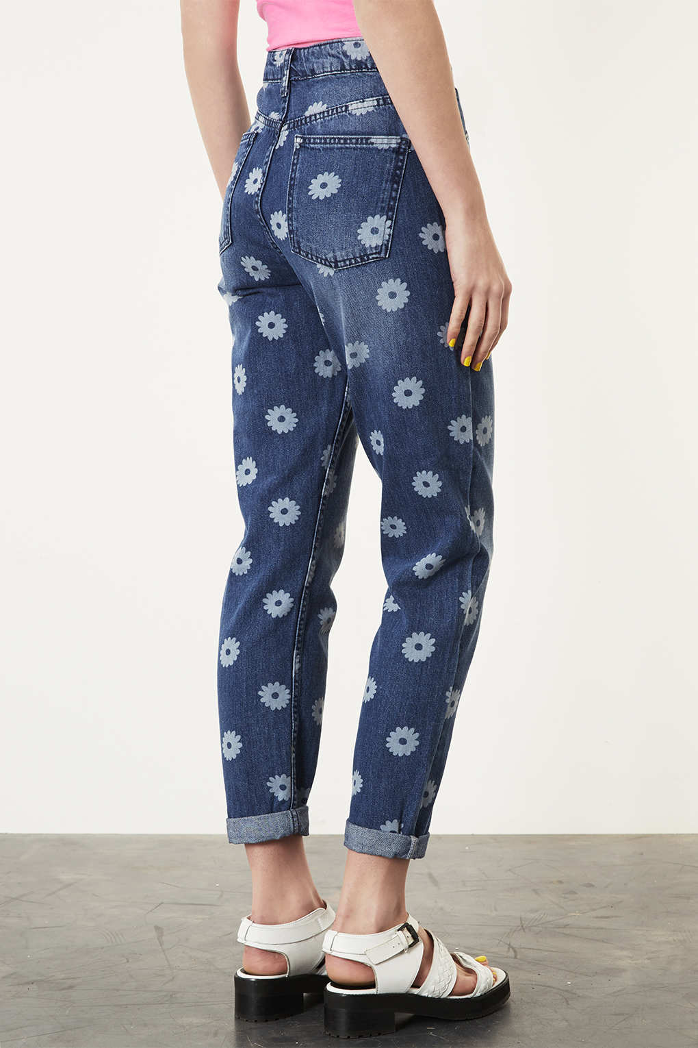 TOPSHOP Moto Daisy Mom Jeans in Blue - Lyst