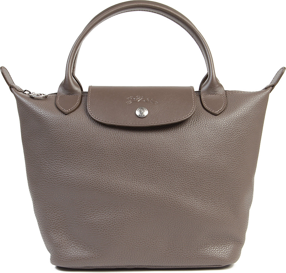 Longchamp Veau Foulonne Leather Handbag in Gray (Mastic) | Lyst