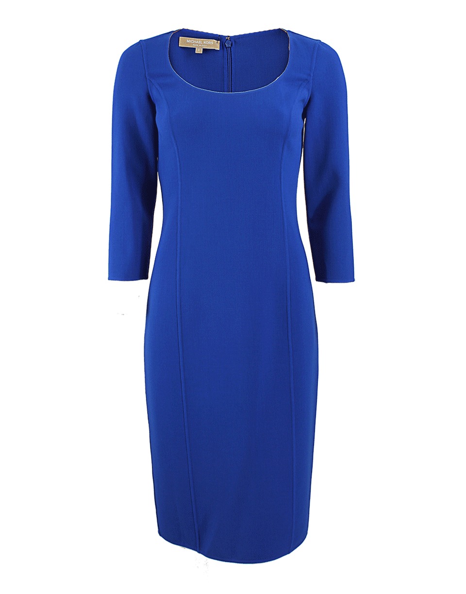 Michael kors Boat Sleeve Scoop Neck Dress in Blue Lyst