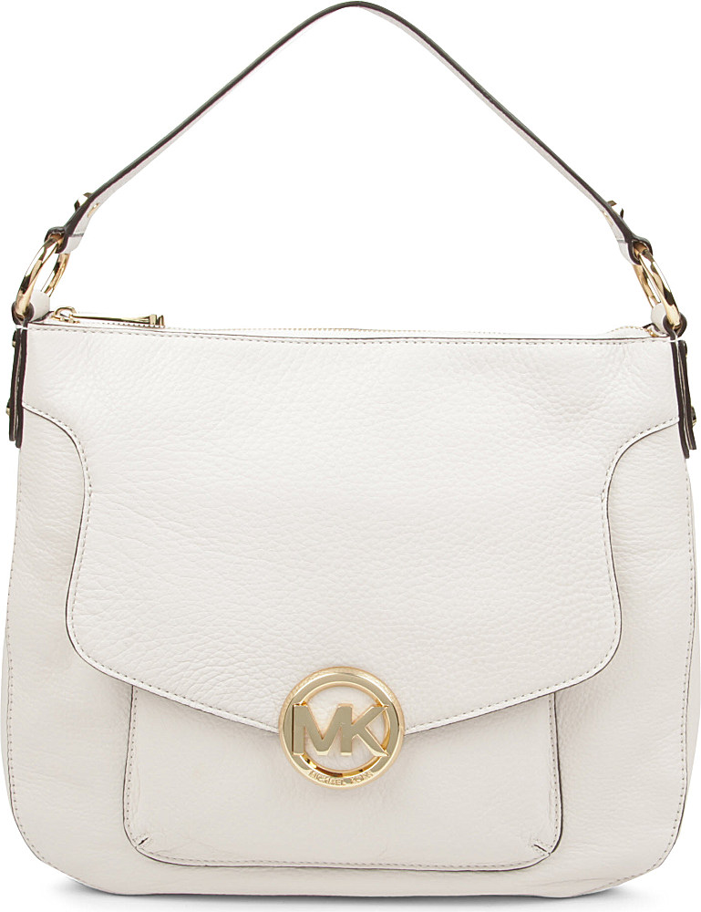 Michael Kors White Leather Shoulder Bag | semashow.com