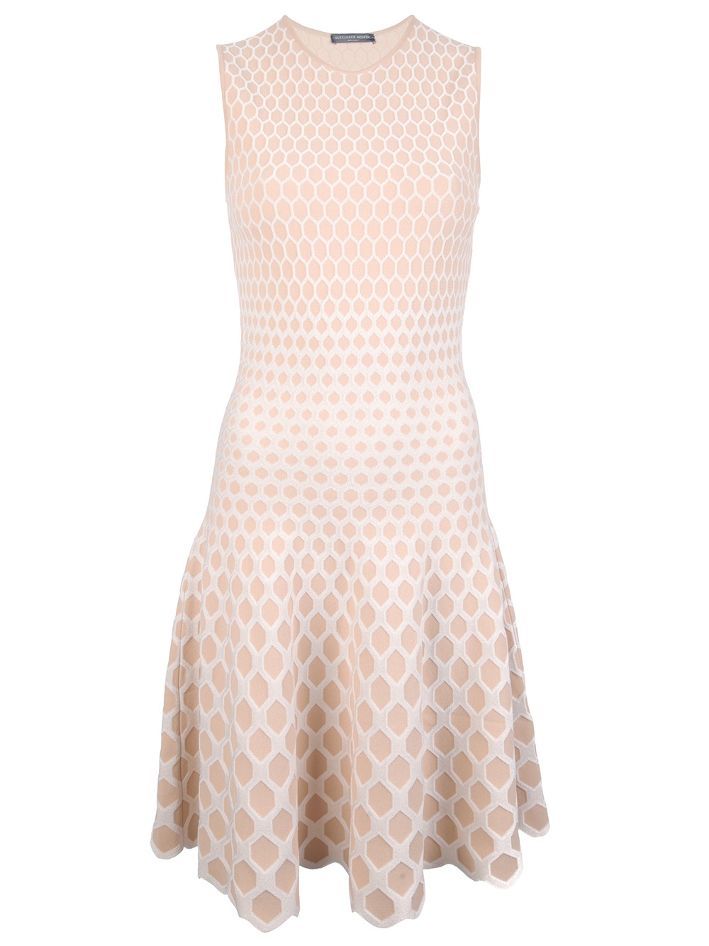 Lyst Alexander Mcqueen Honeycomb Jacquard Dress In Natural