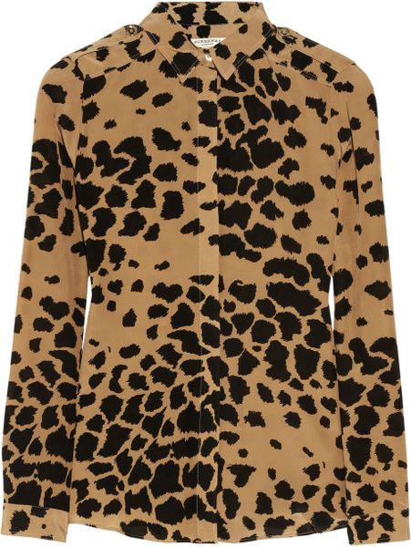 Burberry Animal print Silk Shirt in Animal (Brown) | Lyst