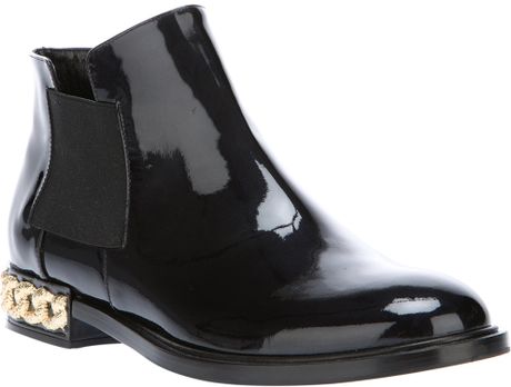 Casadei Chain Detail Chelsea Boot in Black | Lyst
