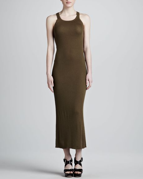 Michael Kors Fitted Cashmere Tank Dress Oliva in Green (OLIVE) | Lyst