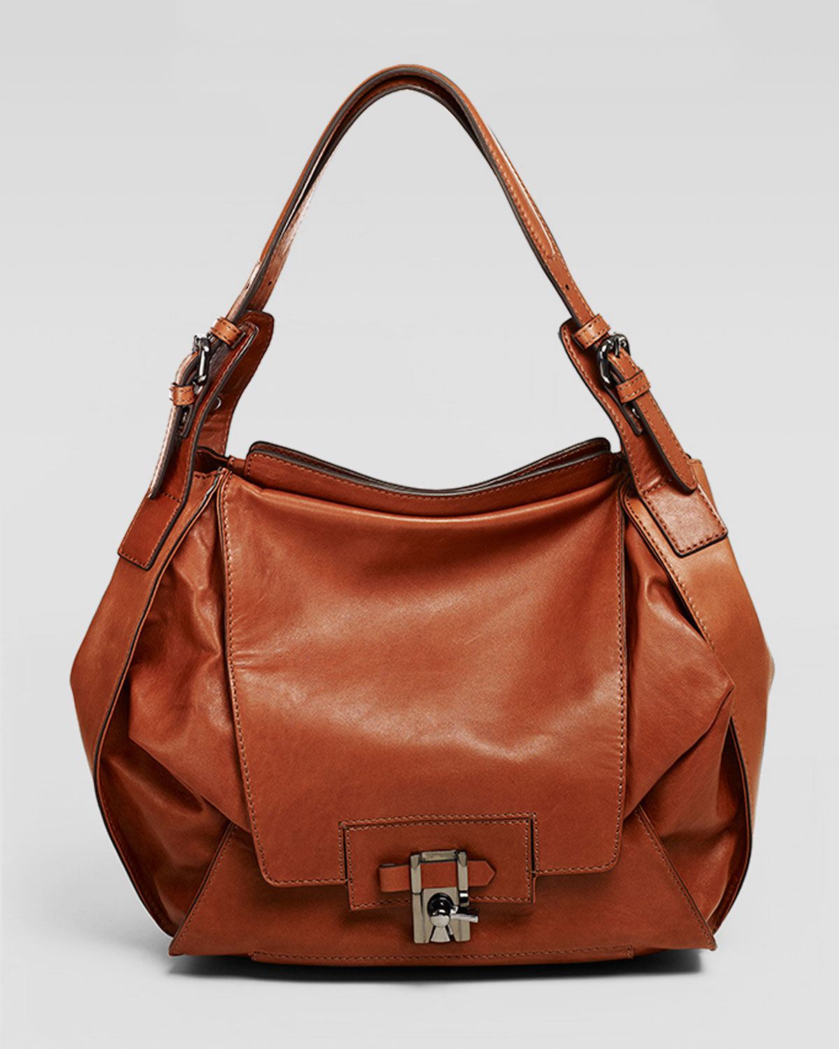 Kooba Valerie Flapfront Hobo Bag Cinnamon in Brown (gunmetal) | Lyst