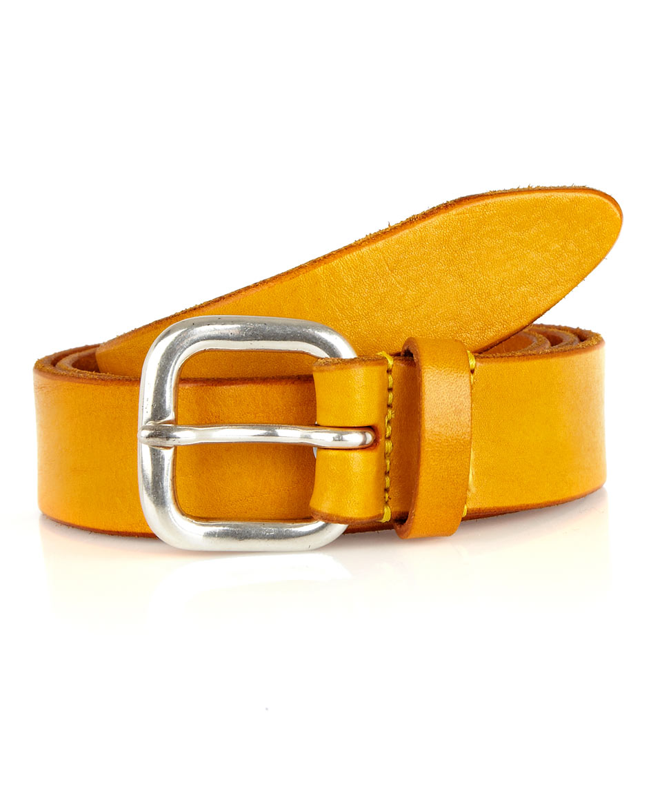 Andersons Mustard Washed Leather Belt in Yellow for Men Lyst