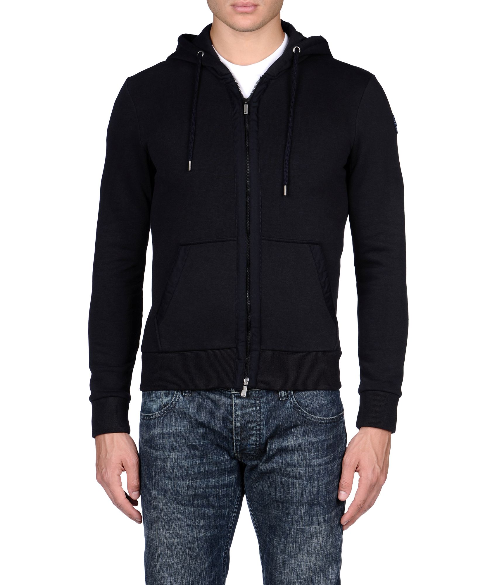 Lyst - Armani Jeans Hoodie in Black for Men