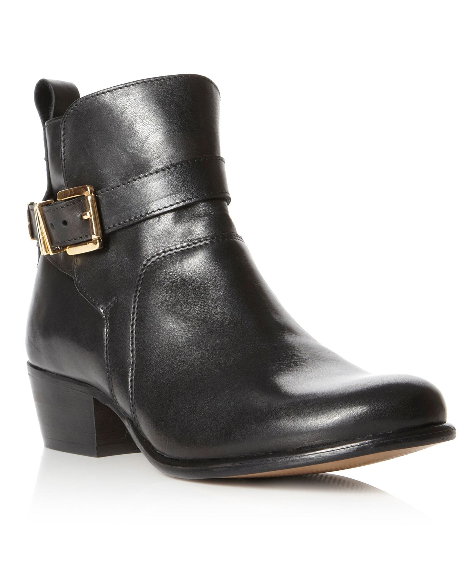 Dune Plymouth Buckle Ankle Boot in Black | Lyst