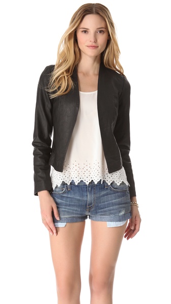 Joie Venette Leather Jacket In Black Lyst Gallery
