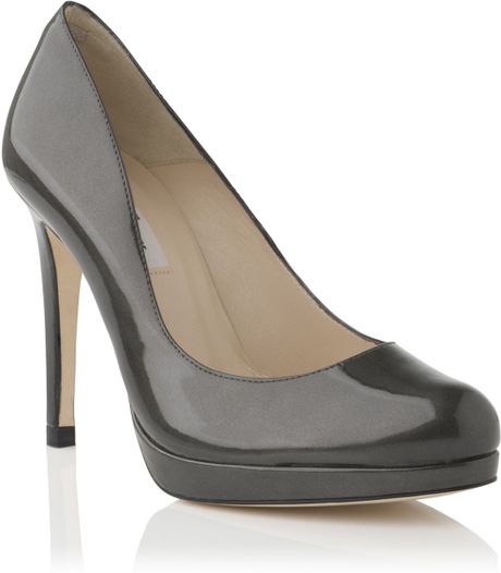 Lk Bennett Sledge Platform Court Shoes in Gray (Gunmetal) | Lyst