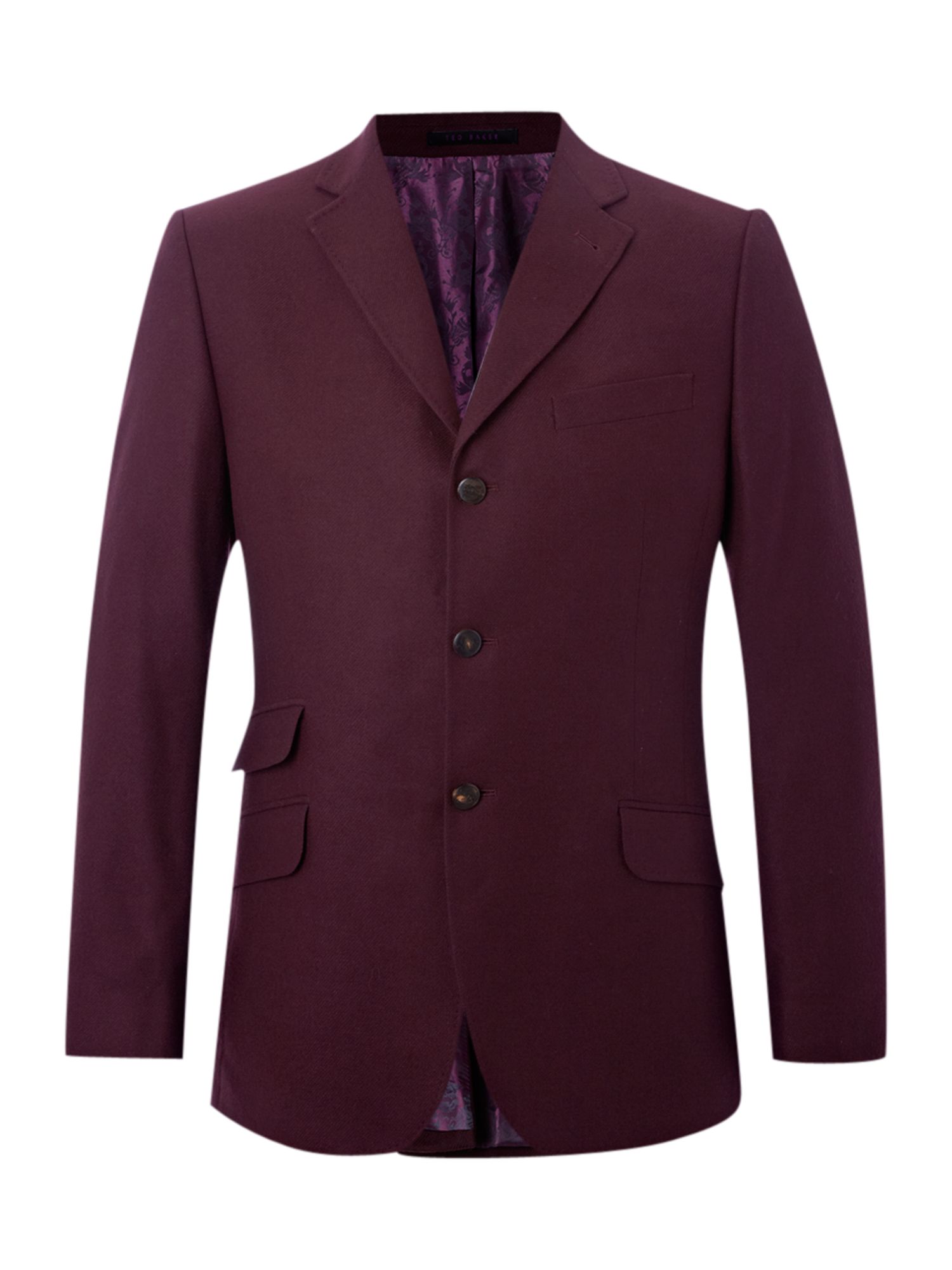 Ted Baker Double Breasted Melton Blazer in Purple for Men (Plum) | Lyst