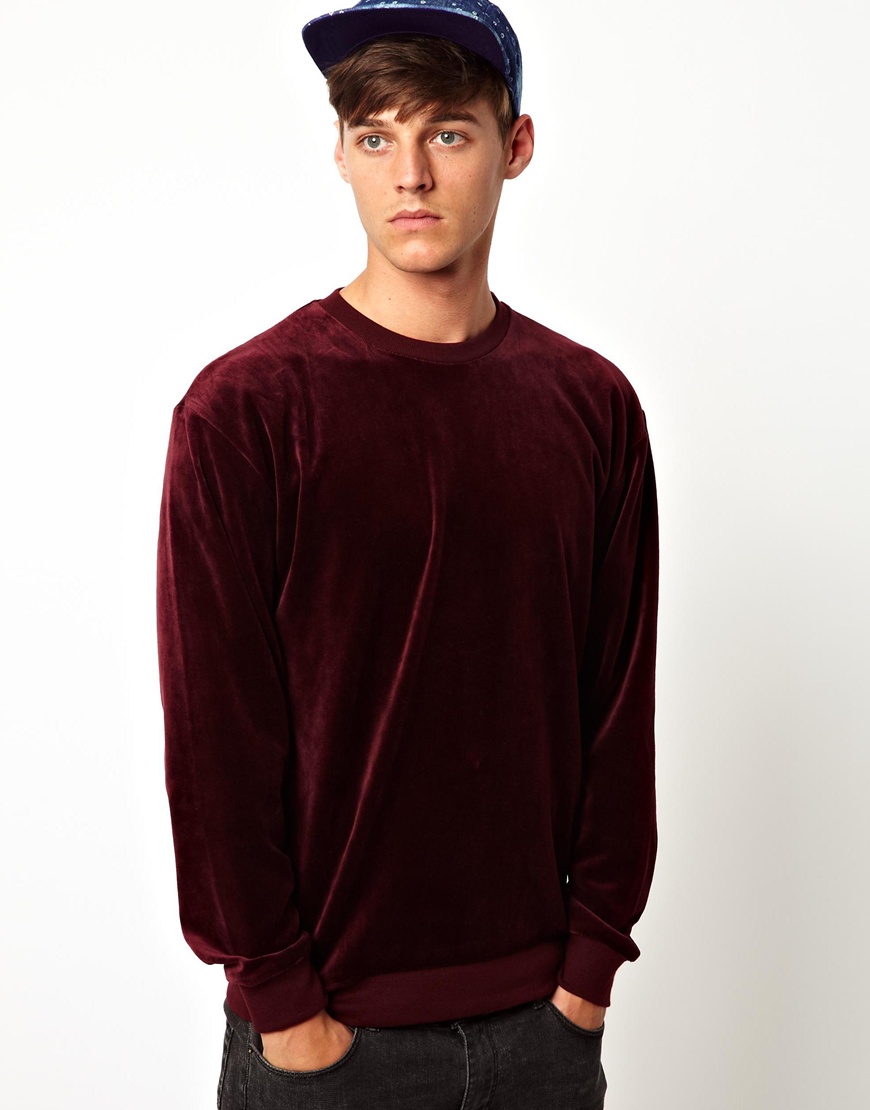 Lyst - American apparel Velour Sweatshirt in Purple for Men