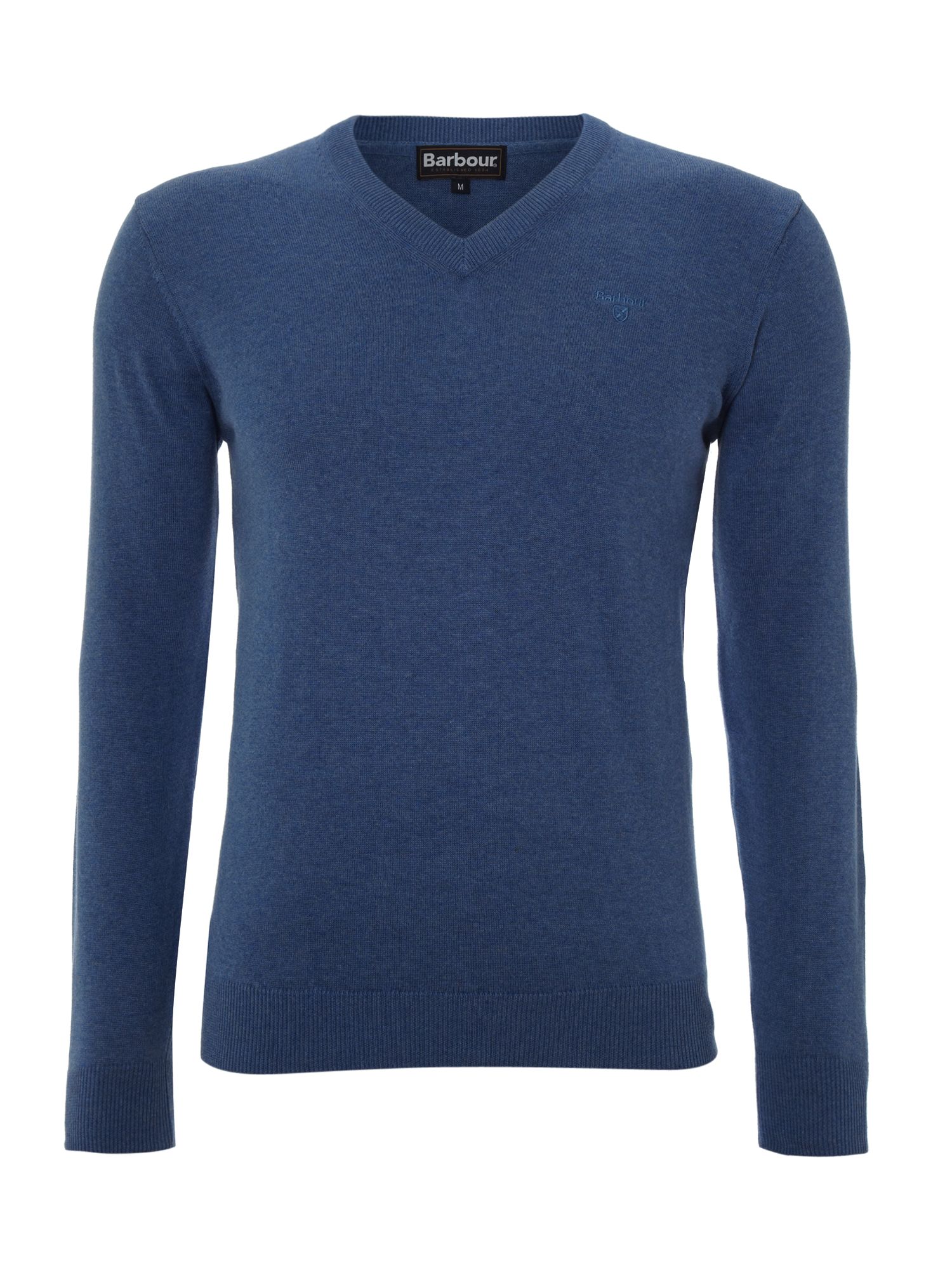 Barbour V-Neck Pima Cotton Jumper in Blue for Men (Cobalt) | Lyst