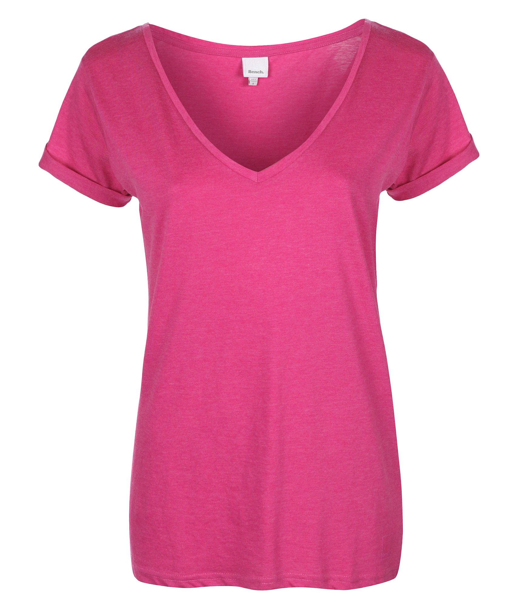 Bench Womens The V Tee V Neck Tshirt in Pink | Lyst