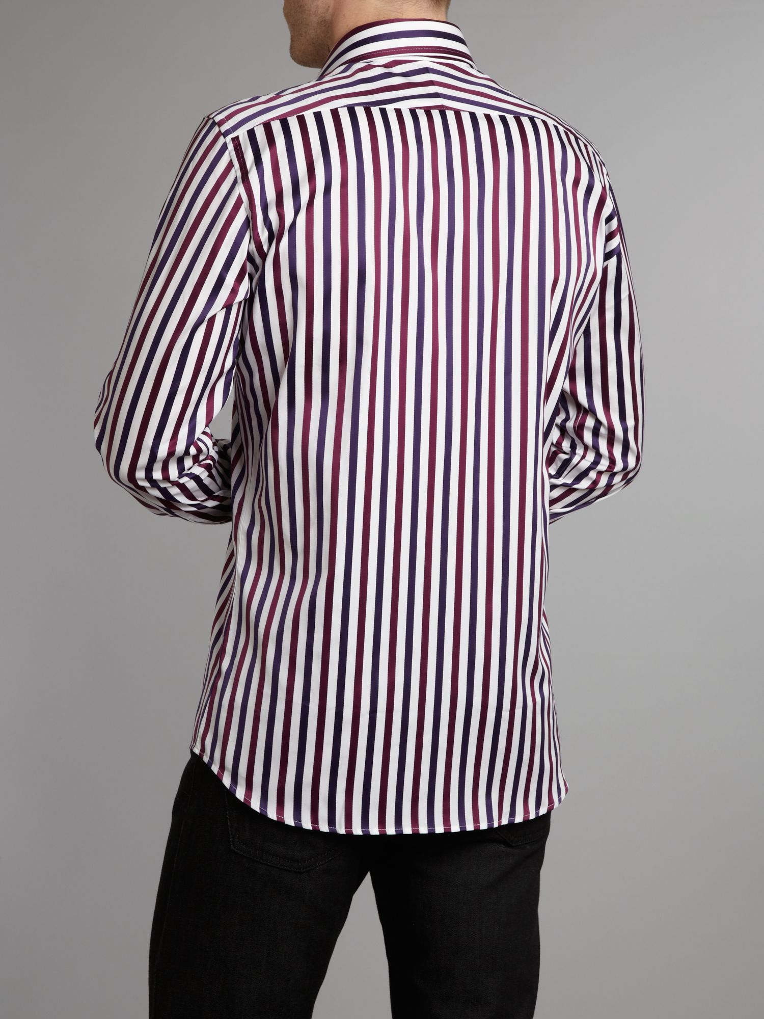 Duchamp Long Sleeve River Stripe Shirt in Purple for Men | Lyst