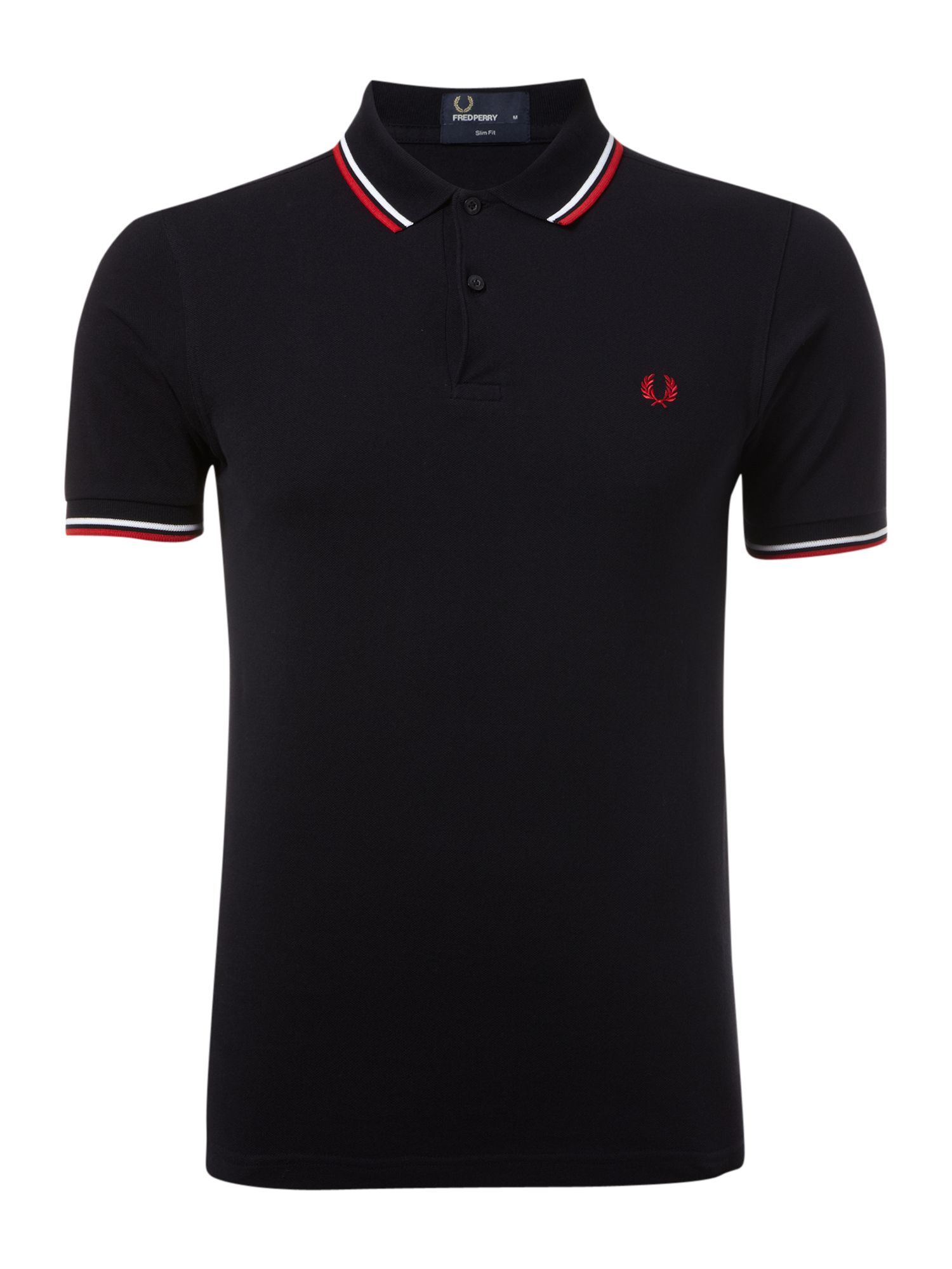 Fred perry Slim Fitted Twin Tipped Polo Shirt in Blue for Men | Lyst