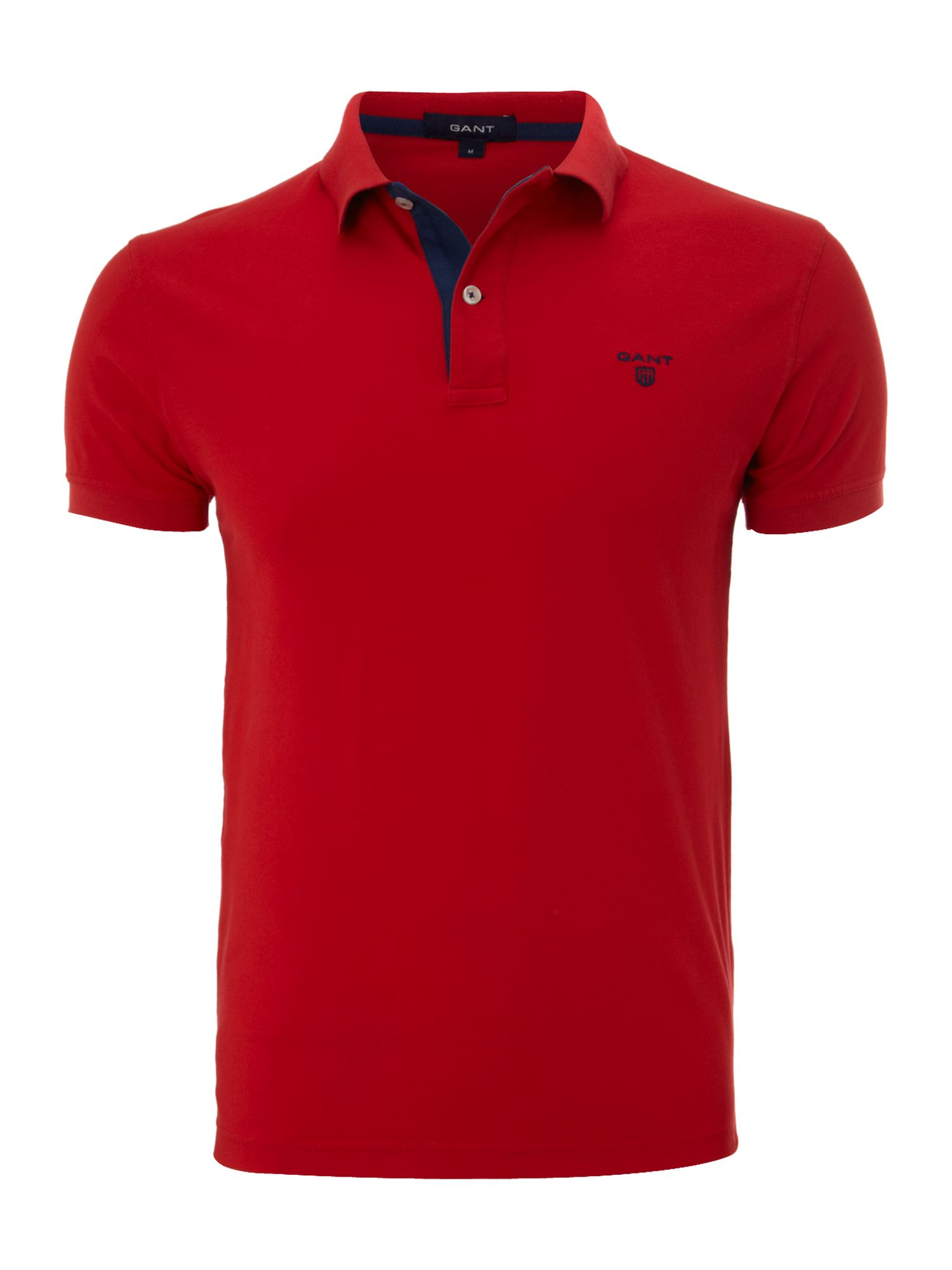 Gant Contrast Collar Pique Polo Shirt in Red for Men | Lyst