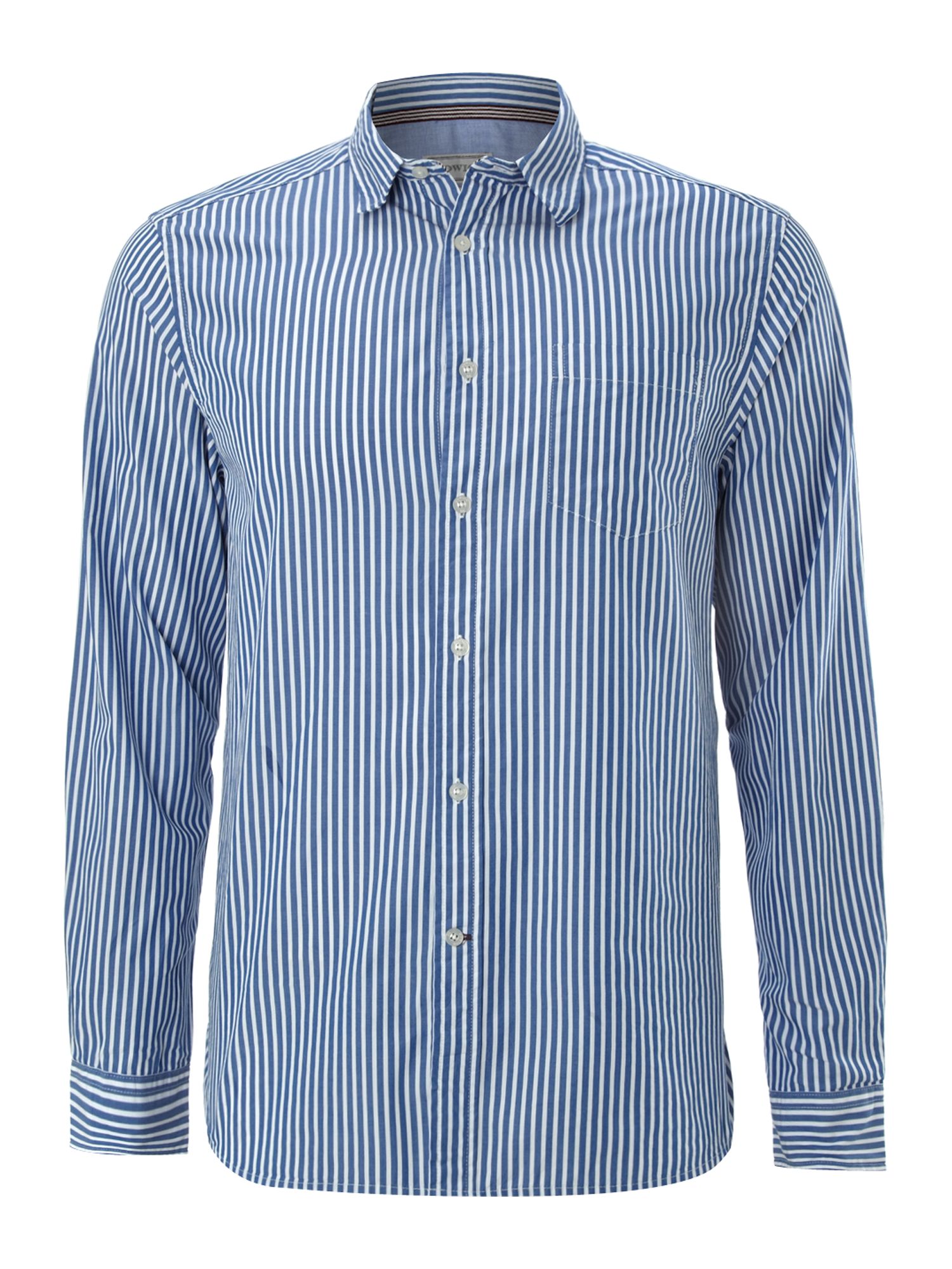 Howick Fraternity Blue Stripe Shirt in Blue for Men | Lyst