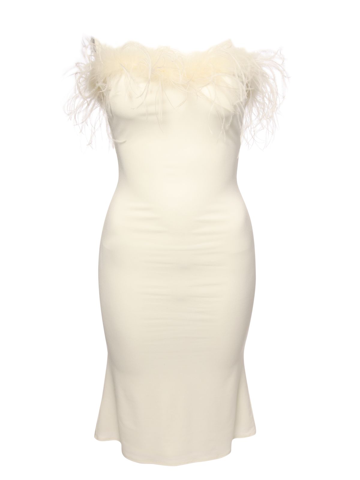 Lyst Jane Norman Feather Trim Dress In White Gallery