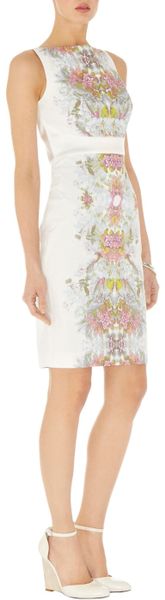 Karen Millen Delicate Floral Print Dress in White (Multi-Coloured) | Lyst