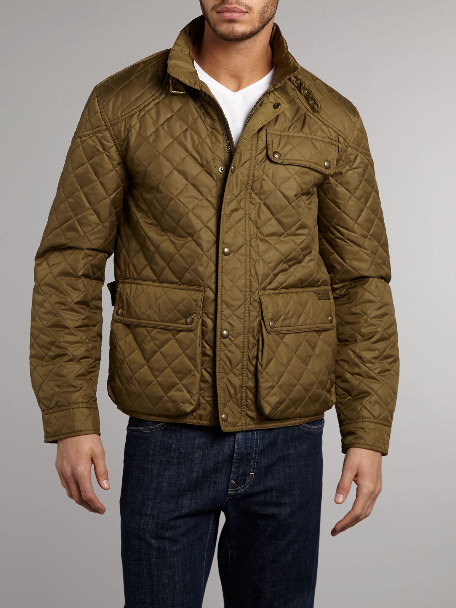 Polo ralph lauren Cadwell Quilted Bomber Jacket in Natural for Men | Lyst