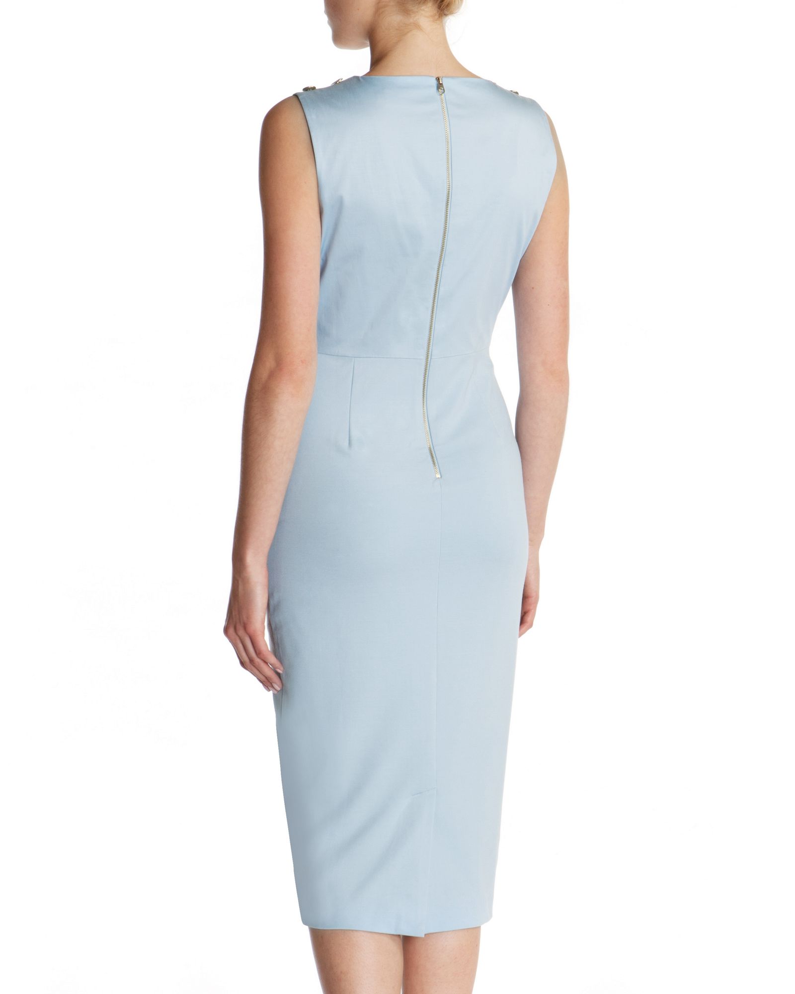 Ted baker Loz Shoulder Button Dress in Blue Lyst