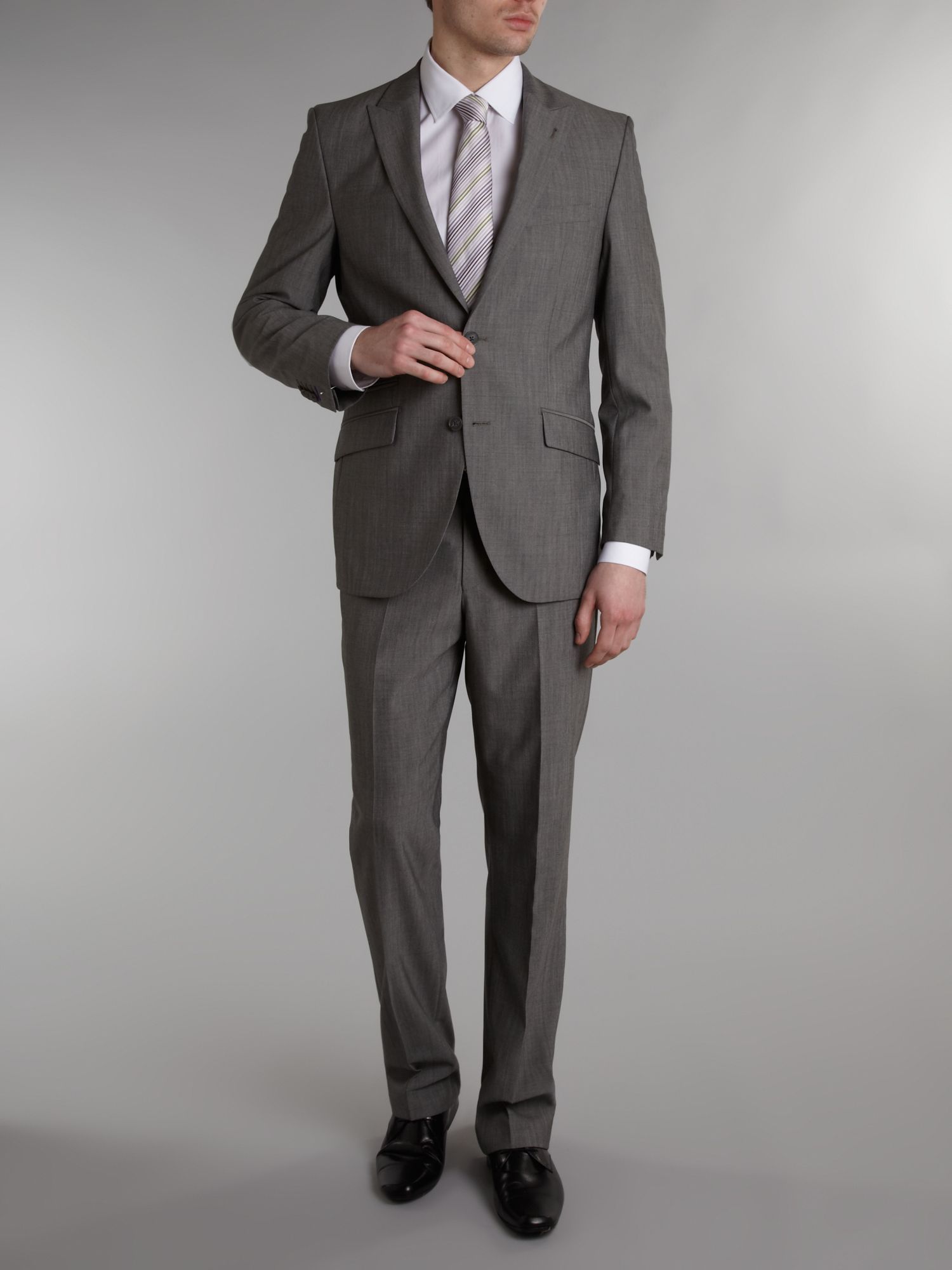 Without Prejudice End On End Textured Peak Lapel Suit in Gray for Men ...