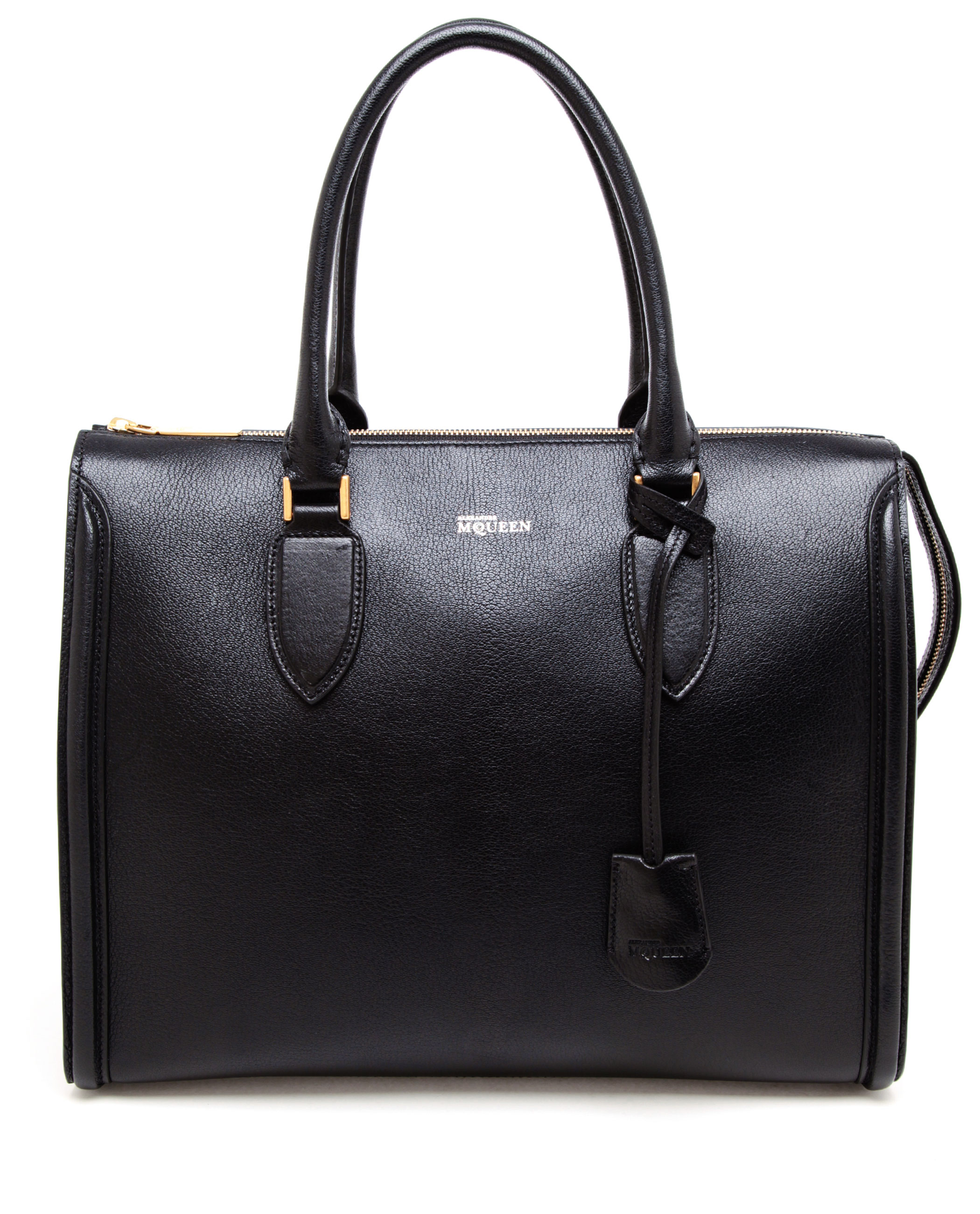 Alexander Mcqueen Heroine Structured Leather Tote Bag in Black | Lyst