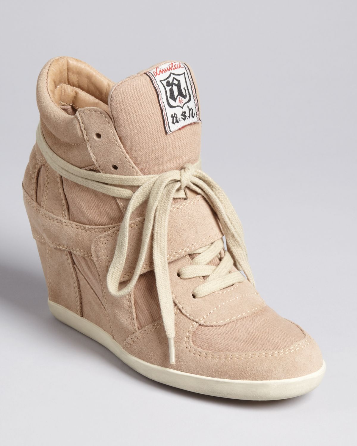 wedge sneakers tan