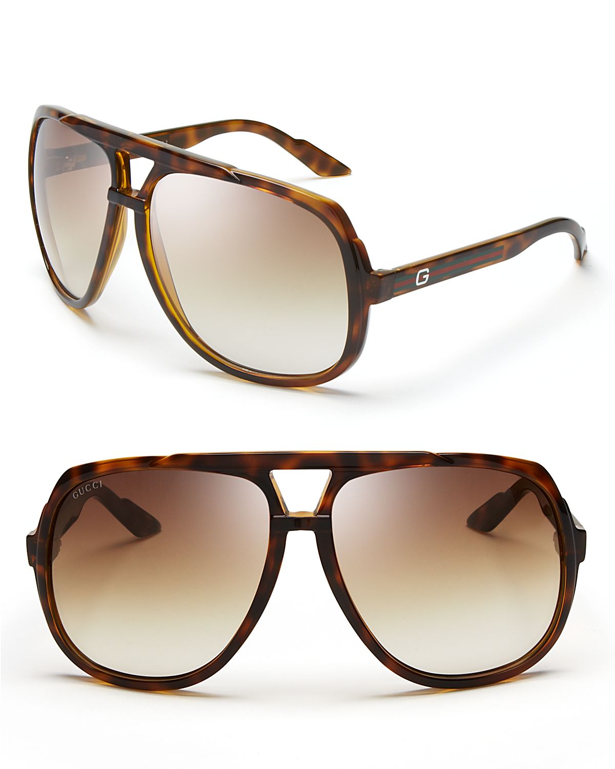 Gucci Oversized Aviator Sunglasses in Brown for Men - Lyst