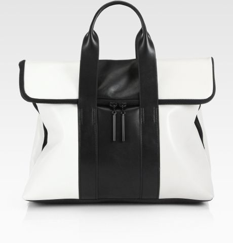 3.1 Phillip Lim 31 Hour Striped Colorblock Bag in White (WHITE-BLACK ...