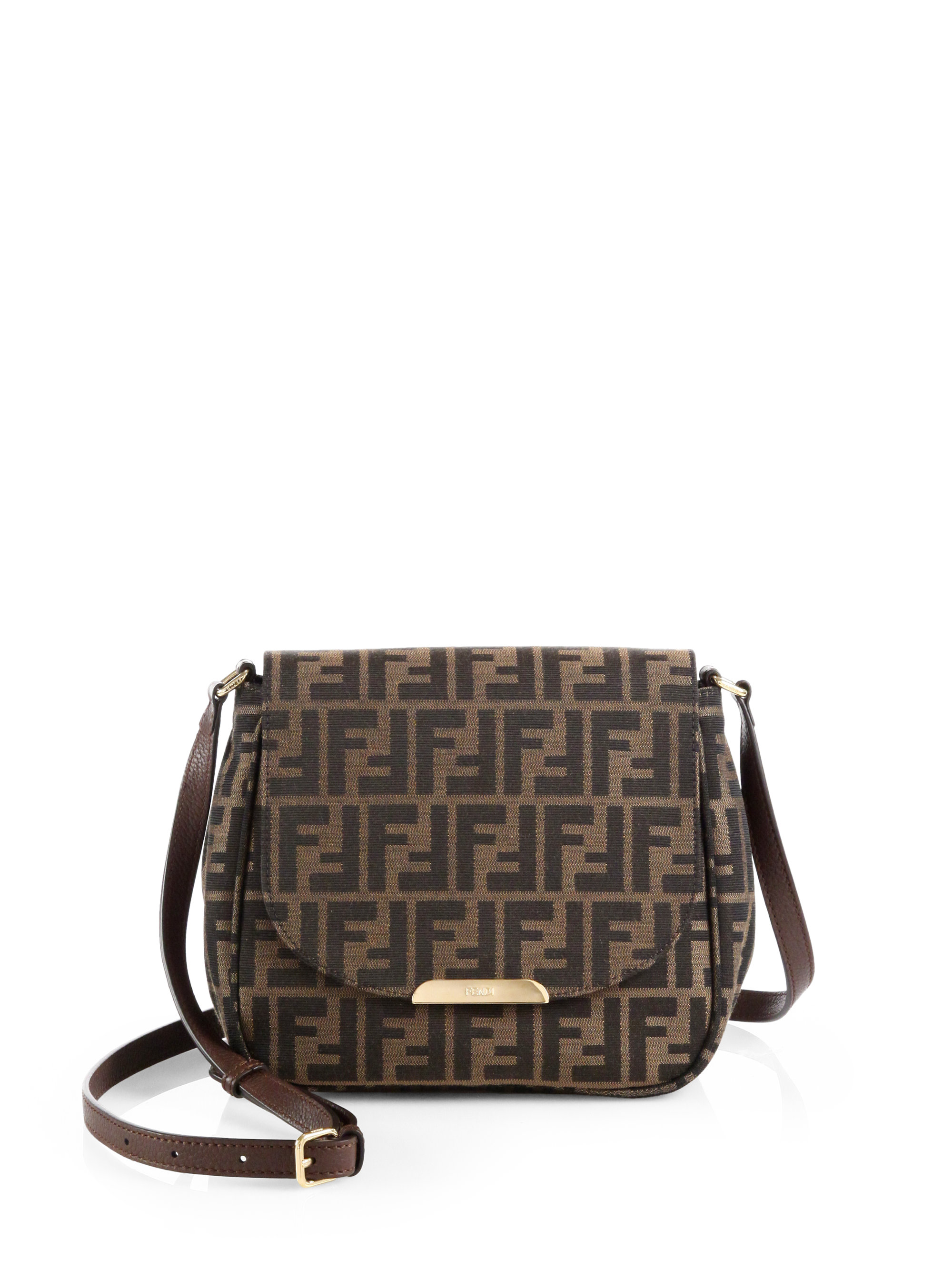 Fendi &#39;zucca Forever&#39; Shoulder Bag in Brown | Lyst