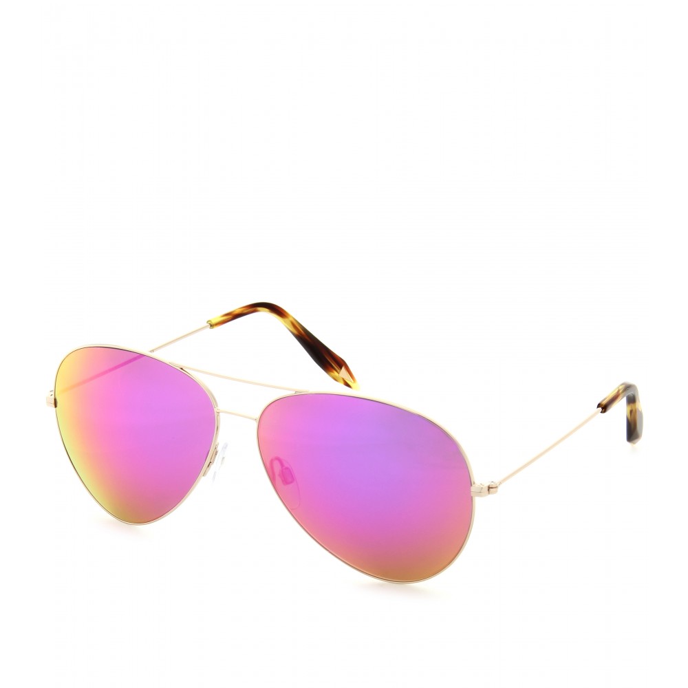 Lyst Victoria beckham Classic Aviator Sunglasses in Pink