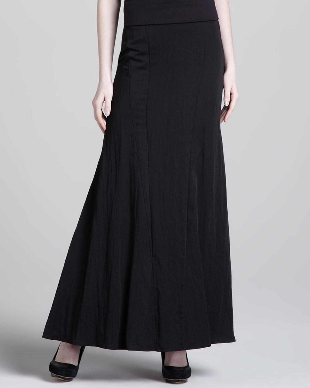 Donna karan Gored Aline Maxi Skirt in Black | Lyst