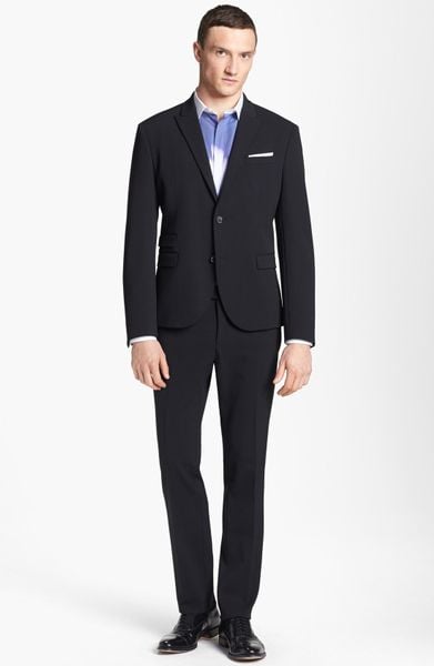 Neil Barrett Stretch Gabardine Suit in Black for Men | Lyst