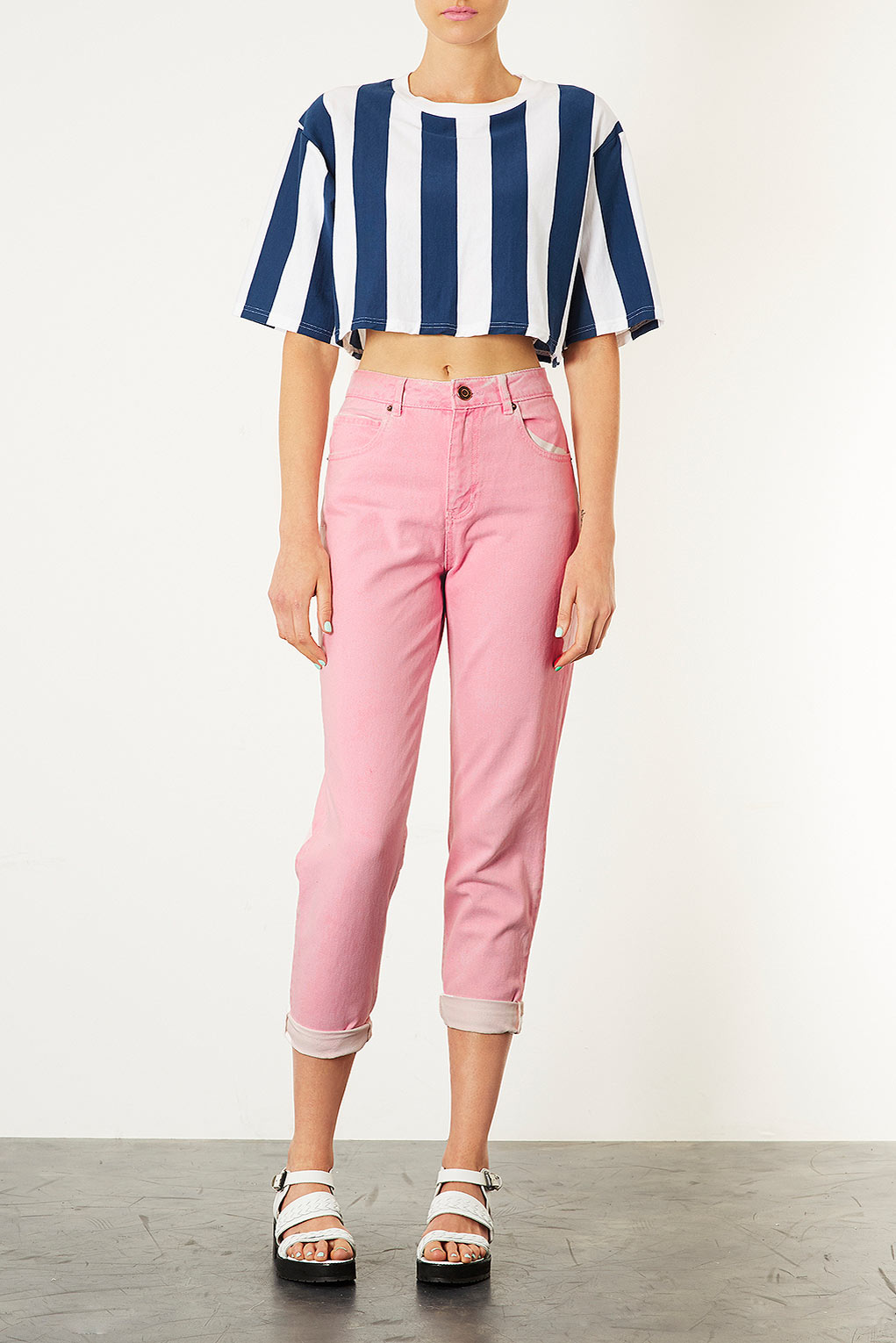 Moto Pink Mom Jeans in Pink Lyst