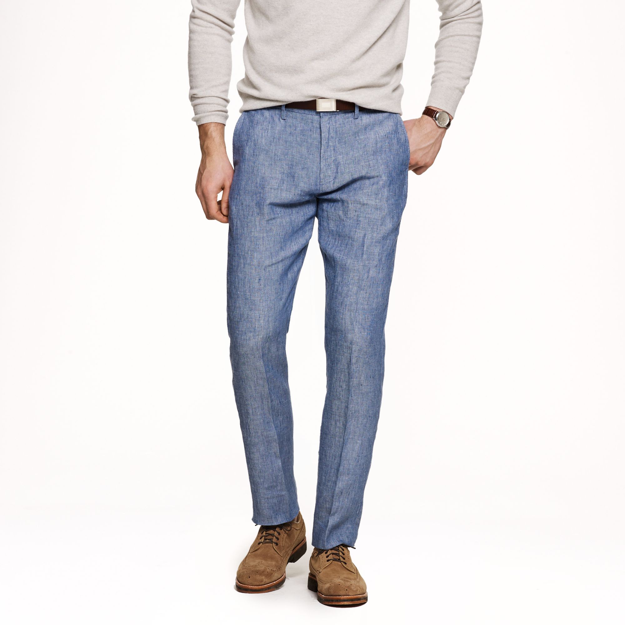 J.crew Bowery Slim Pant in Irish Linen in Blue for Men (union blue) | Lyst