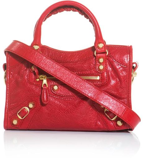 Balenciaga Mini City Bag in Red | Lyst