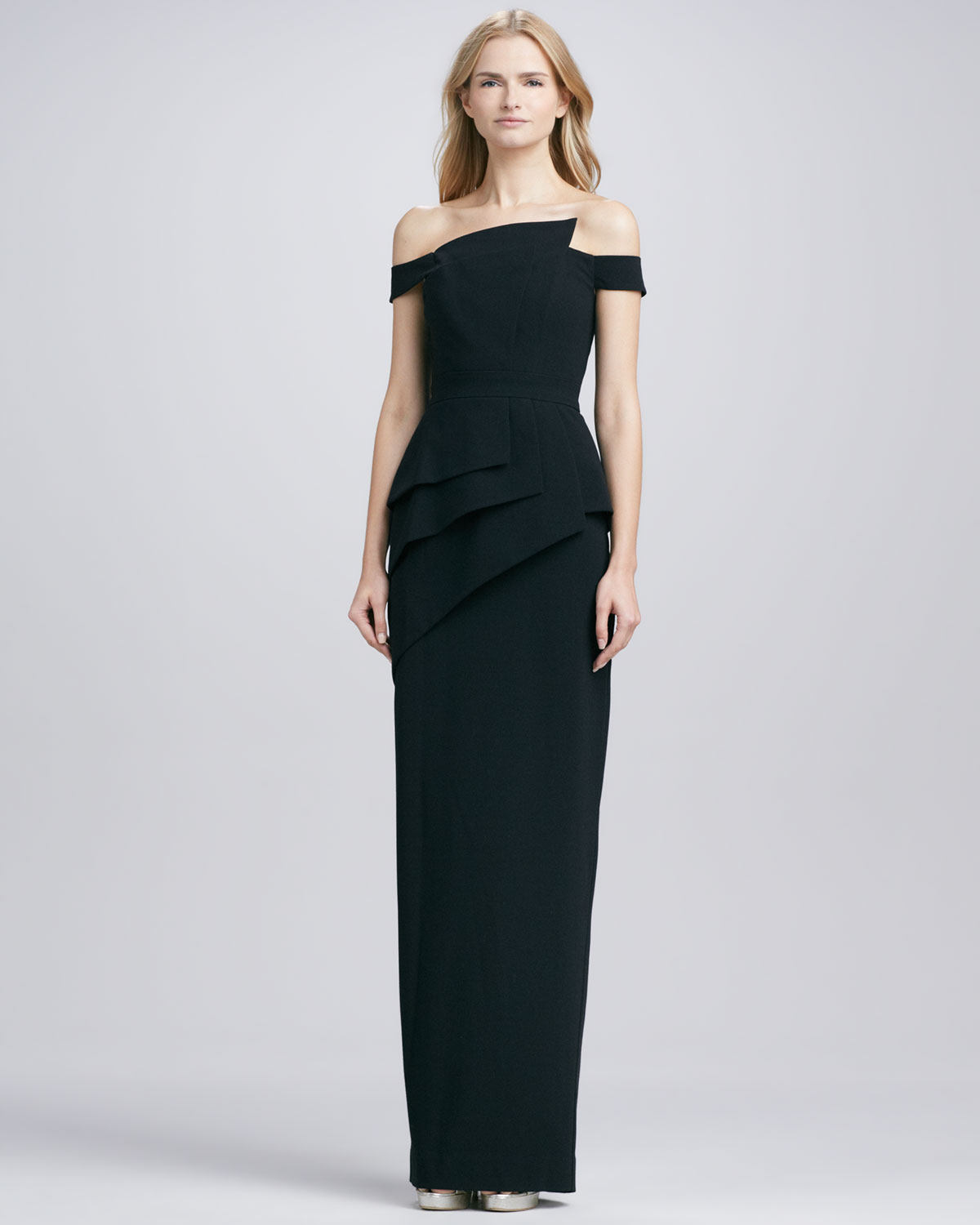 Black halo La Reina Off-the-shoulder Gown in Black | Lyst